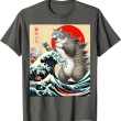 Catzilla Cat T Shirt, Japanese Art Funny Cat T Shirt