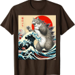 Catzilla Cat T Shirt, Japanese Art Funny Cat T Shirt