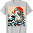 Catzilla Cat T Shirt, Japanese Art Funny Cat T Shirt