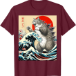 Catzilla Cat T Shirt, Japanese Art Funny Cat T Shirt