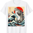Catzilla Cat T Shirt, Japanese Art Funny Cat T Shirt