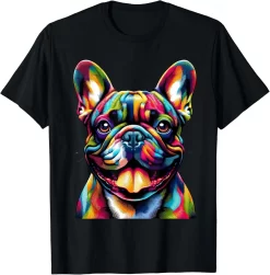 Colorful French Bulldog Pop Art T Shirt, Funny Dog Lover Gift Tee