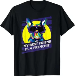 Colorful French Bulldog Shirt, Lover Dog T Shirt