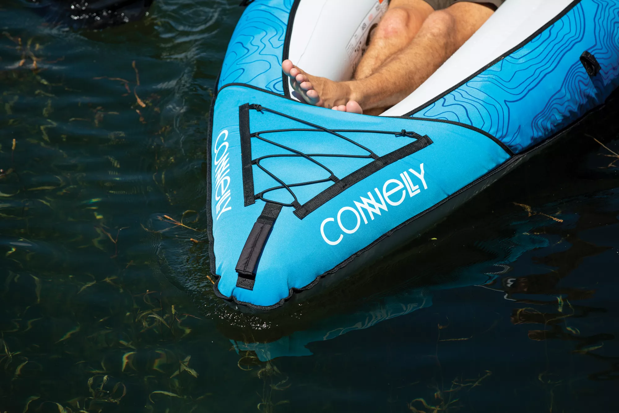 Connelly Nautic 9.5 Solo Rider Inflatable Kayak, Blue/White Connelly Nautic 9.5 Solo Rider Inflatable Kayak, Blue/White - Image 4