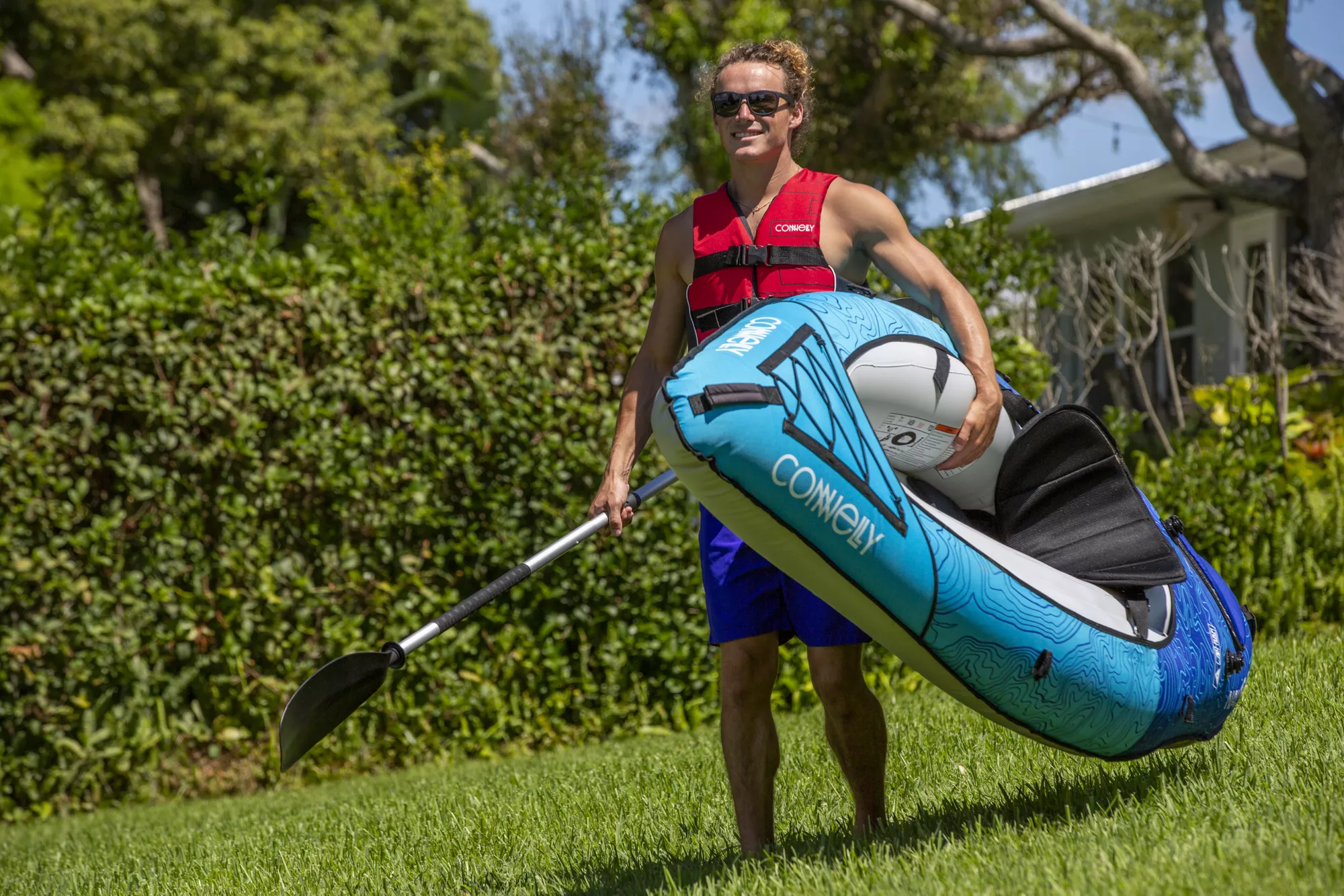 Connelly Nautic 9.5 Solo Rider Inflatable Kayak, Blue/White Connelly Nautic 9.5 Solo Rider Inflatable Kayak, Blue/White - Image 7