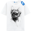 Cool Cat Sketch Shirt, Sunglasses Kitty Tee For Cat Lovers