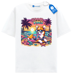 Corgi Summer Vibes T Shirt, Cute Beach Dog T Shirt