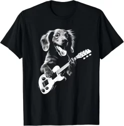 Funny Music Dog Guitar Lover Tee, Music Dog Shirt