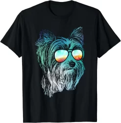 Disco Groovy Biewer Terrier T Shirt, Retro Tie Dye Dog Lover Tee