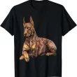 Doberman Watercolor T Shirt, Artistic Dog Lover Tee For Doberman Owners