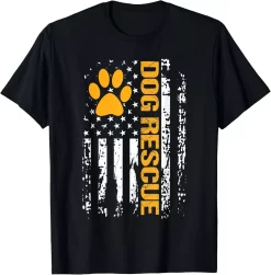 Dog Rescue Shirt American Flag Dog T Shirt, Patriotic Dog Lover Shirt