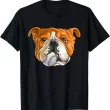 Bulldog Baseball Shirt, Funny Dog with Baseball Gift Tee, Bulldog Sports Lover T-Shirt
