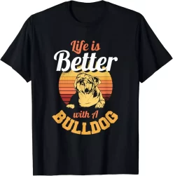 Vintage Sunset English Bulldog Tee, Funny Dog Lover Gift