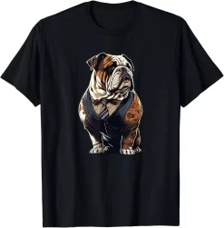 Bulldog Gentleman T-Shirt, Funny Dog Dad Gift