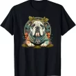 Hippie Bulldog Shirt, Funny Floral Dog Lover Gift Tee, Peace & Love Bulldog T-Shirt, Boho Style