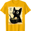 Cute Black Cat Ramen T-Shirt, Kawaii Cat Shirt, Black Cat Lover Tee