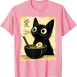 Cute Black Cat Ramen T-Shirt, Kawaii Cat Shirt, Black Cat Lover Tee