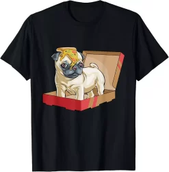 Funny Dog Shirt, Pug Pizza T Shirt