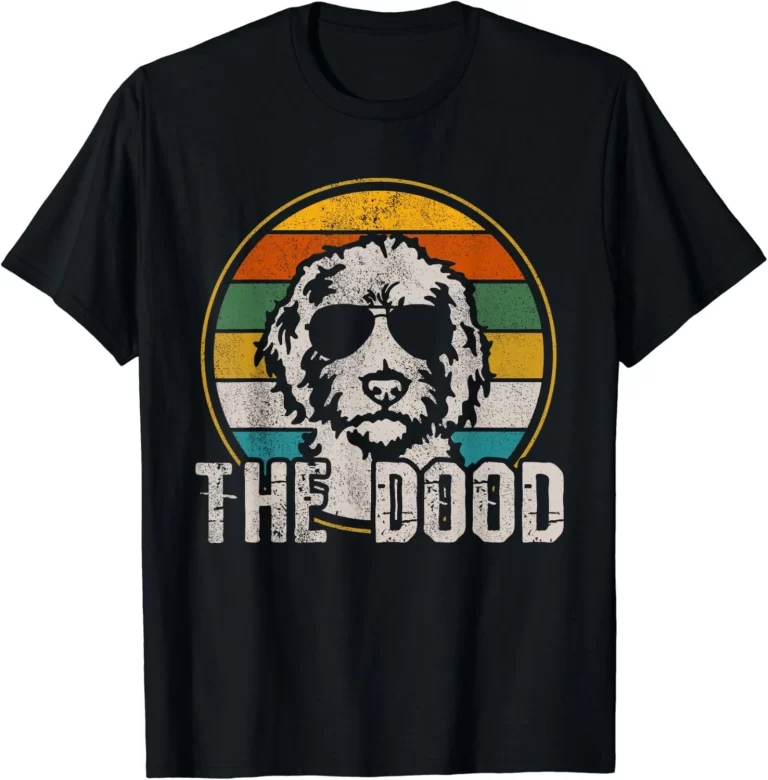 Funny Doodle Dog Shirt, The Dood Retro Vintage Sunglasses Tee