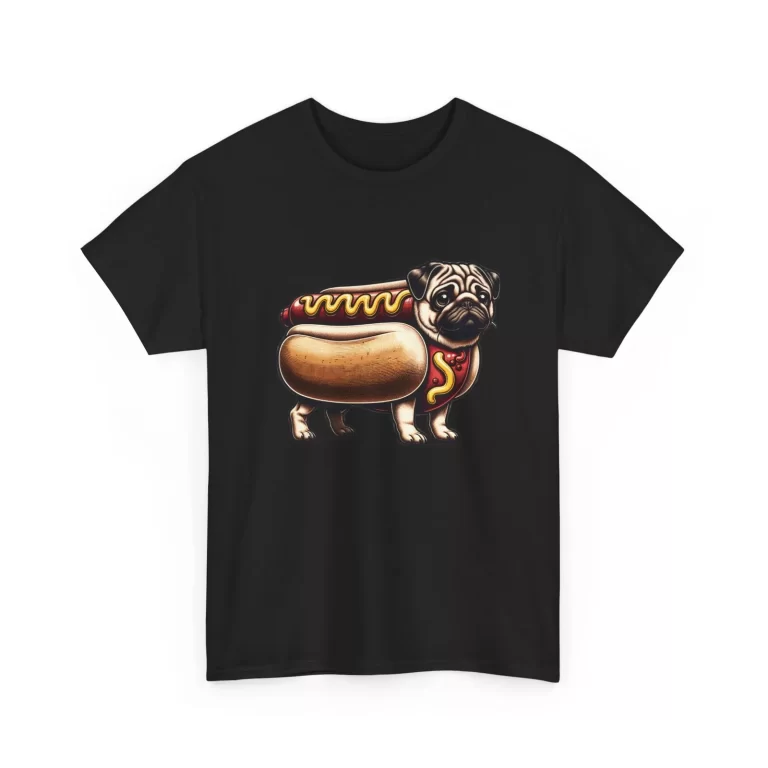 Funny Pug Hot Dog T Shirt, Cute Dog Lover Tee