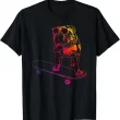 Skateboarding Bulldog Shirt, Funny Cool Dog T-Shirt for Pet Lovers