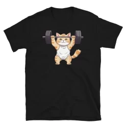 Funny Welding Yellow Cat T Shirt, Gym Cat Shirt