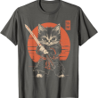 Samurai Cat T-Shirt, Funny Cat Lover Tee