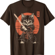 Samurai Cat T-Shirt, Funny Cat Lover Tee