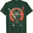 Samurai Cat T-Shirt, Funny Cat Lover Tee