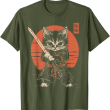 Samurai Cat T-Shirt, Funny Cat Lover Tee