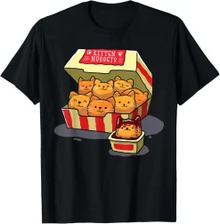Kitten Nuggets Food Pun Cat Lover T Shirt, Cute Cat Shirt