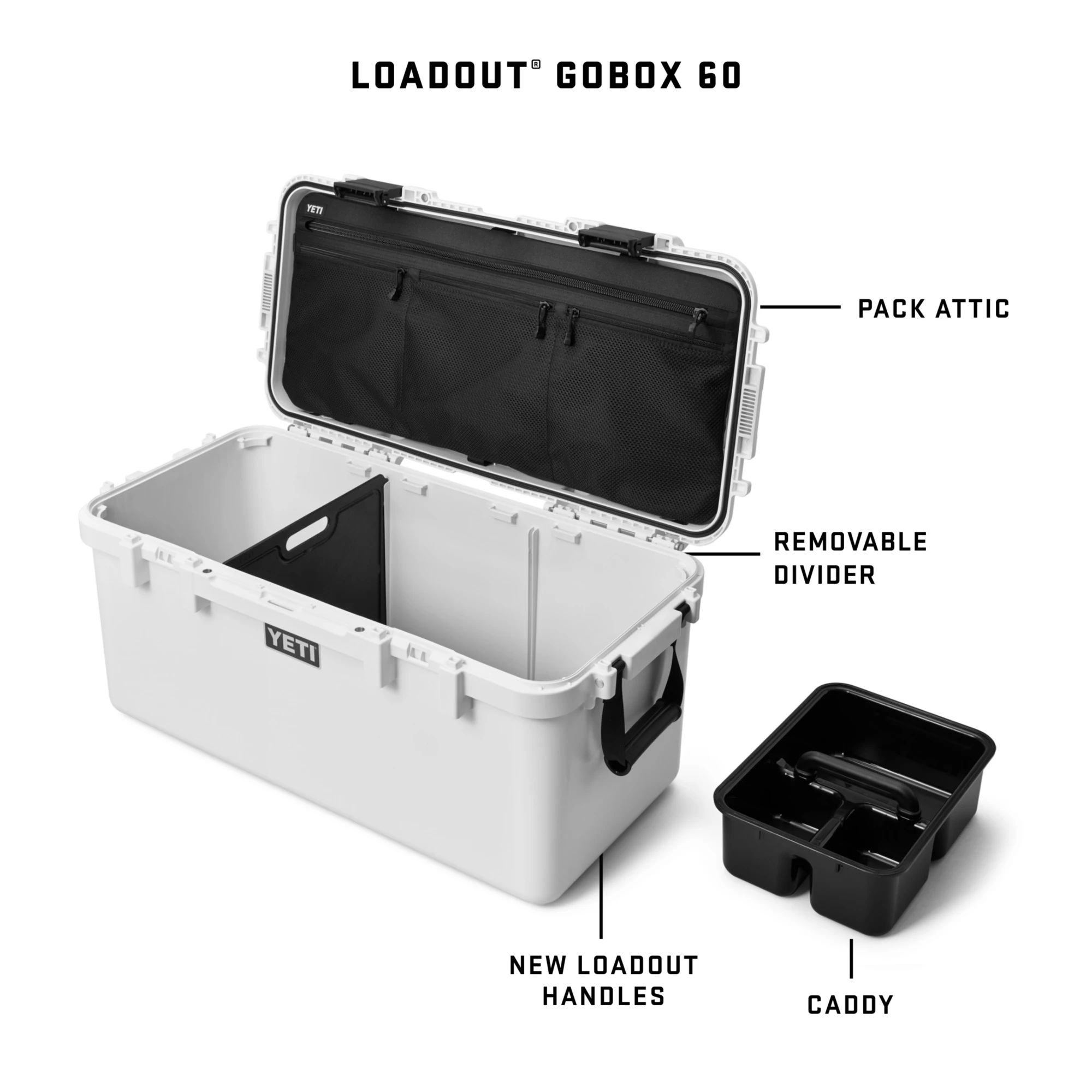 YETI LoadOut GoBox 60 Gear Case, White YETI LoadOut GoBox 60 Gear Case, White - Image 12