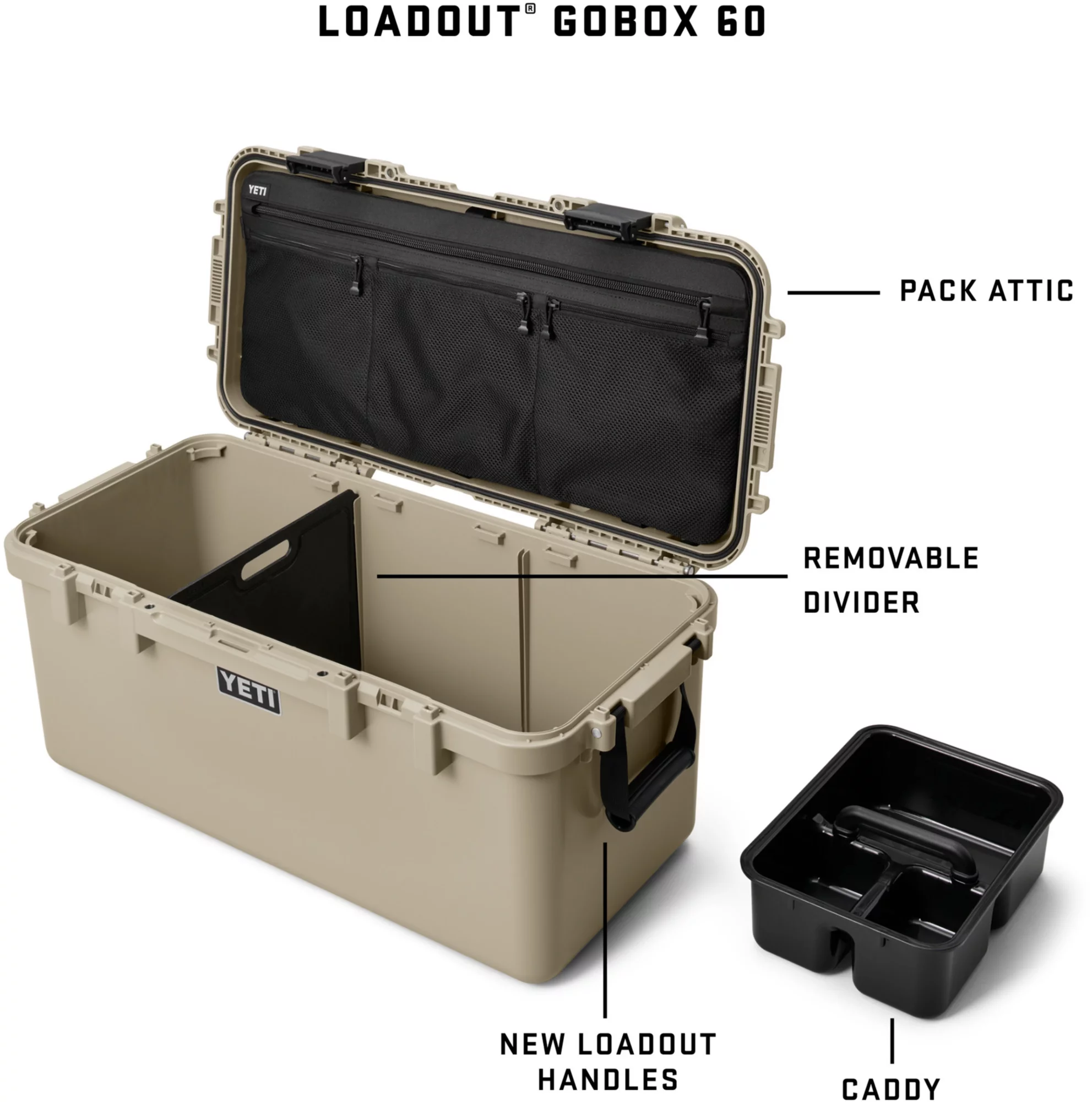YETI LoadOut GoBox 60 Gear Case, Tan YETI LoadOut GoBox 60 Gear Case, Tan - Image 5