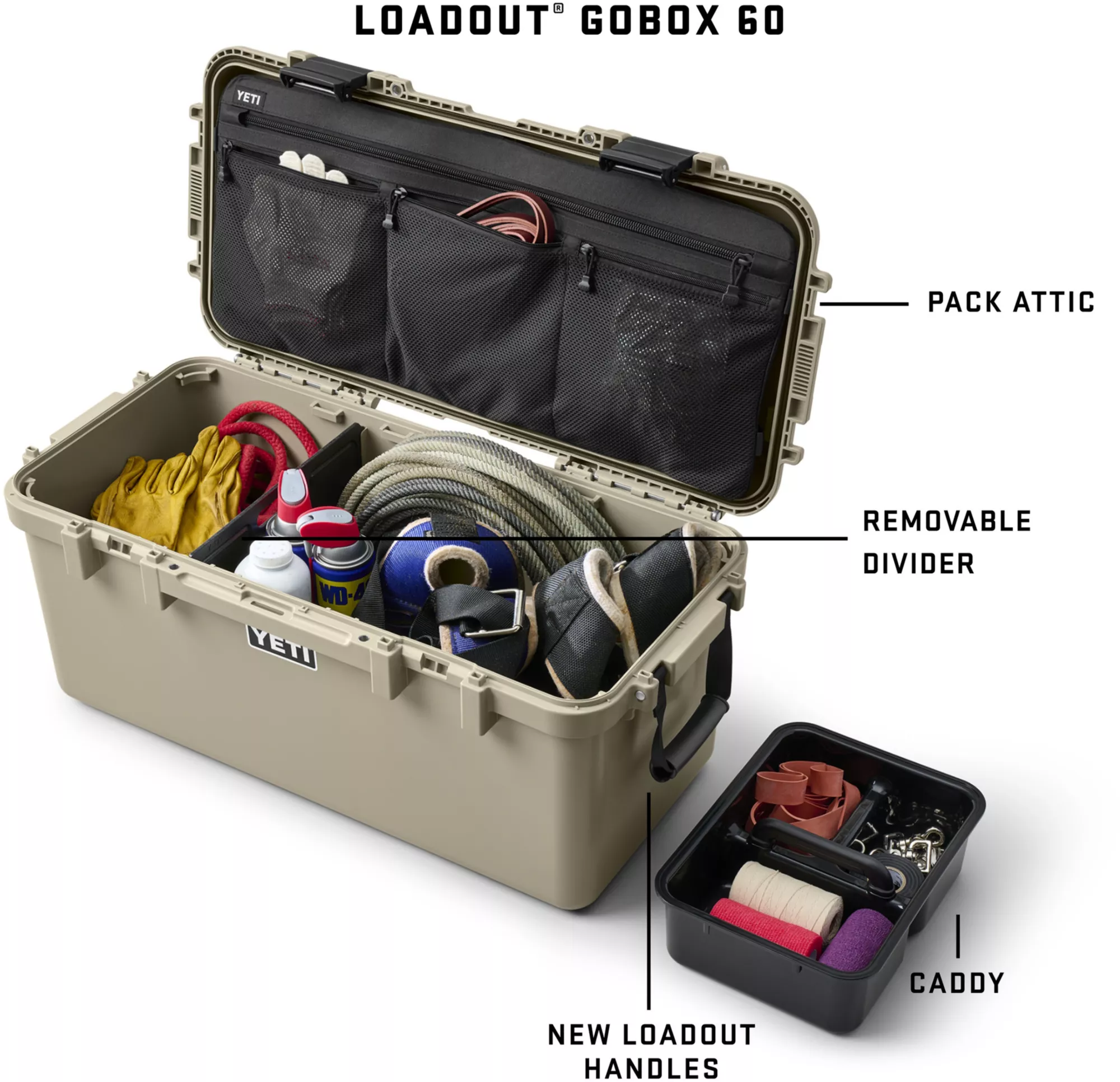 YETI LoadOut GoBox 60 Gear Case, Tan YETI LoadOut GoBox 60 Gear Case, Tan - Image 4