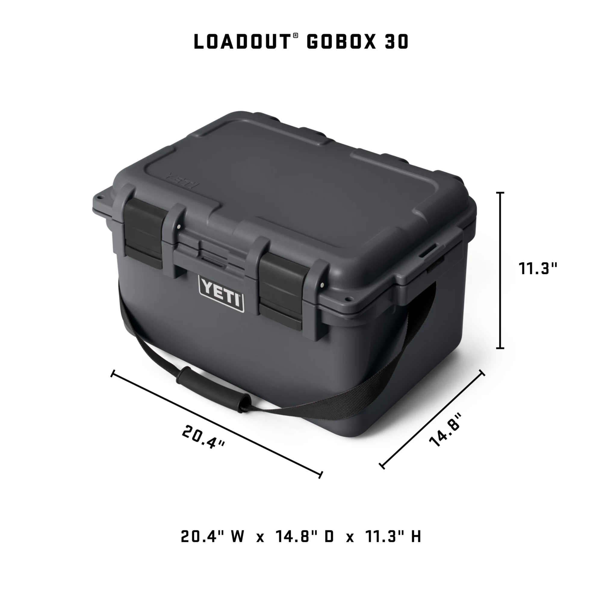 YETI LoadOut GoBox 30 2.0 Gear Case, Charcoal YETI LoadOut GoBox 30 2.0 Gear Case, Charcoal - Image 2