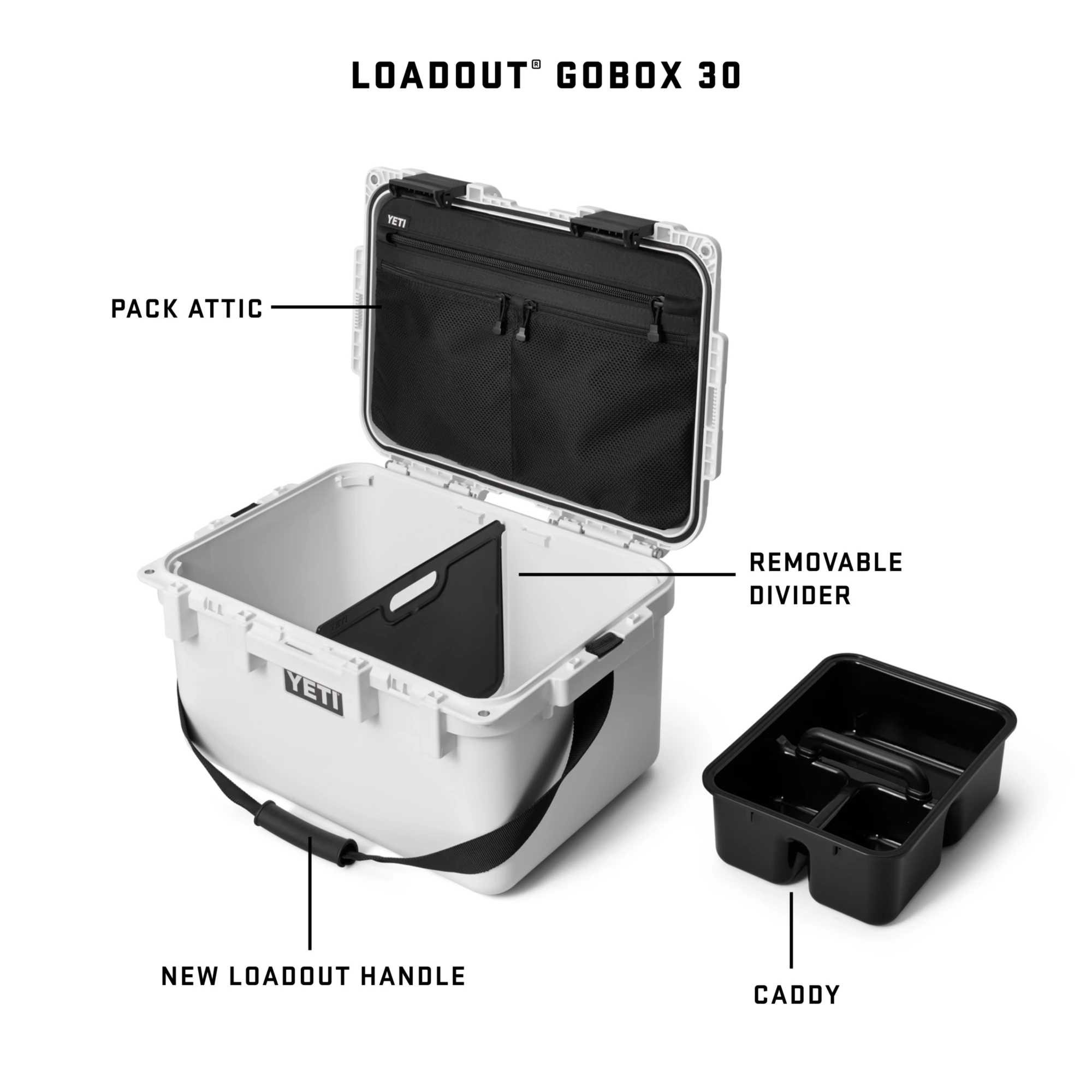 YETI LoadOut GoBox 30 2.0 Gear Case, White YETI LoadOut GoBox 30 2.0 Gear Case, White - Image 3