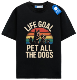 Life Goal Pet All The Dogs Shirt, Funny Dog Lover Retro Tee