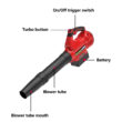 Powersmart 450CFM Cordless Leaf Blower w/ 40V 4.0Ah Battery and Charger MB2450A