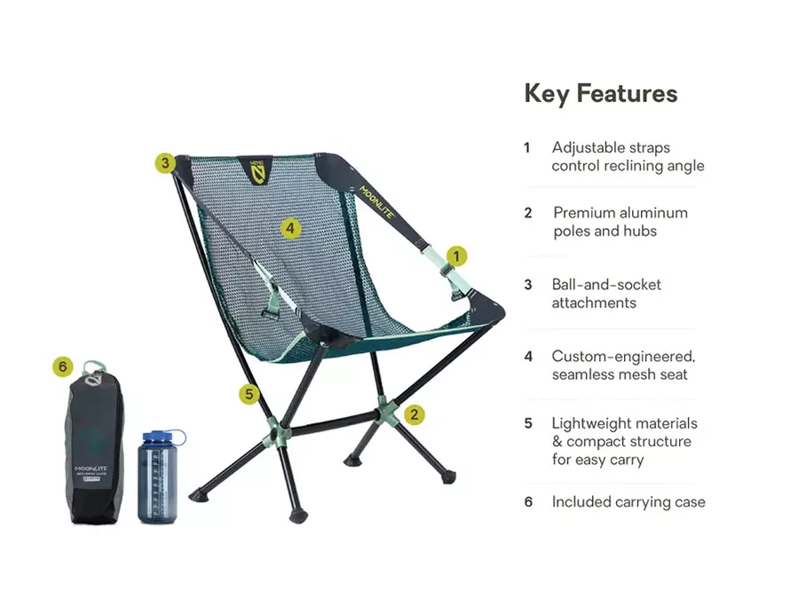 NEMO 2025 Moonlite Reclining Camp Chair, Lagoon NEMO 2025 Moonlite Reclining Camp Chair, Lagoon - Image 6