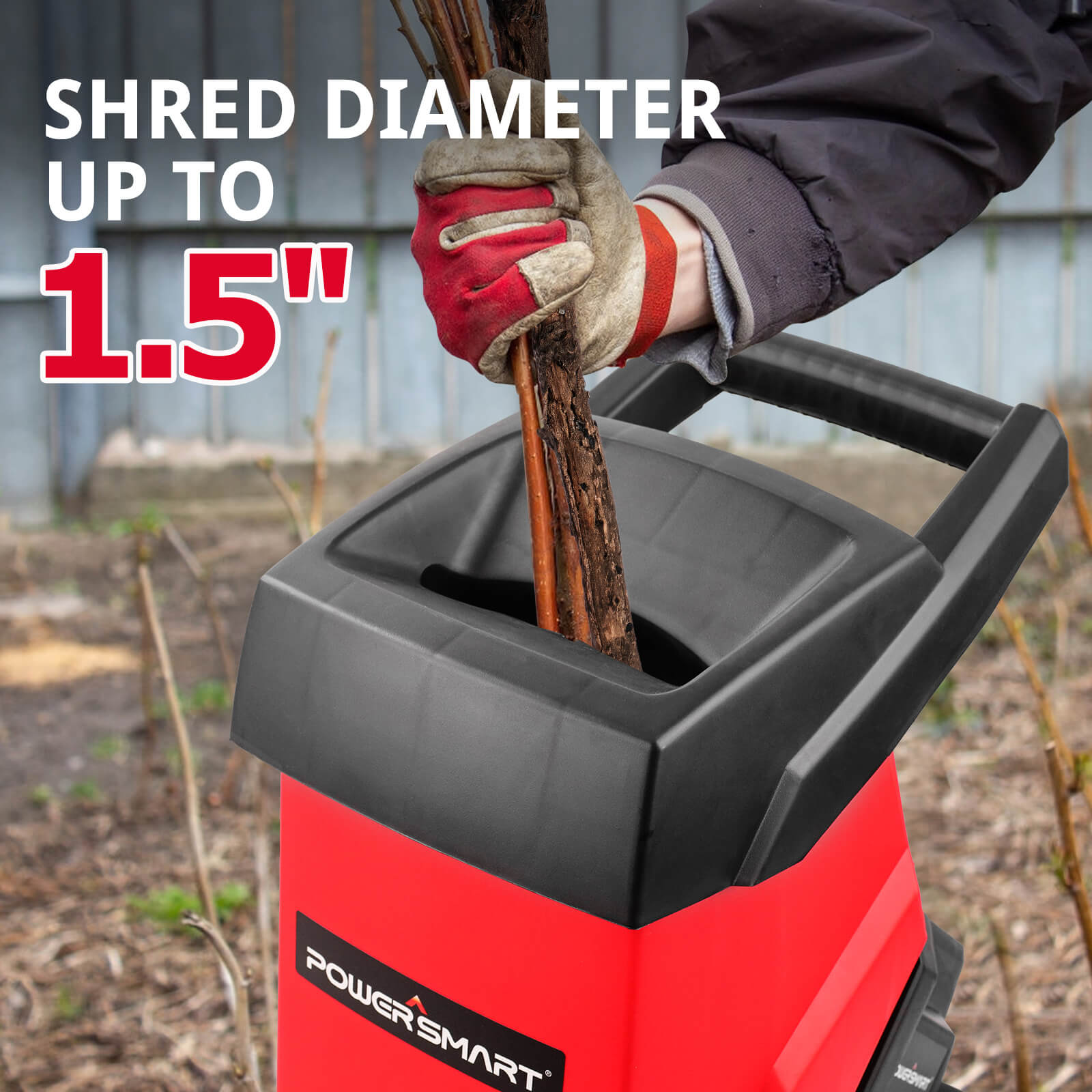 Powersmart 15Amp Electric Wood Chipper Leaf Mulcher w/ Collection Bin PS12A Powersmart 15Amp Electric Wood Chipper Leaf Mulcher w/ Collection Bin PS12A - Image 4