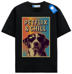 Petflix And Chill Retro Dog Shirt, Funny Dog Lover Gift Tee