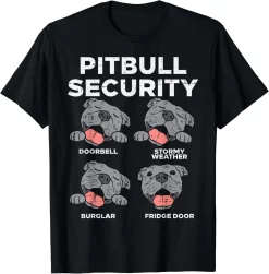 Funny Dog Shirt, Pitbull Security Levels T-Shirt for Dog Lovers