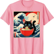 Ramen Cat Tee, Funny Japanese Noodle Cat Wave Art T Shirt Ramen Cat Tee, Funny Japanese Noodle Cat Wave Art T Shirt
