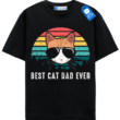 Retro Cat Shirt, Best Cat Dad Ever Tee, Funny Cat Lover Shirt