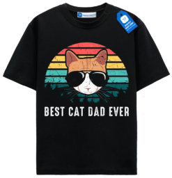 Retro Cat Shirt, Best Cat Dad Ever Tee, Funny Cat Lover Shirt