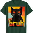 Bruh Cat T-Shirt, Funny Black Cat Tee