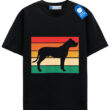 Retro Silhouette Dogo Argentino T Shirt, Vintage Dog Shirt