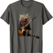 Rock Cat Playing Guitar, Funny Guitar Cat T Shirt
