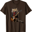 Rock Cat Playing Guitar, Funny Guitar Cat T Shirt