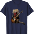 Rock Cat Playing Guitar, Funny Guitar Cat T Shirt